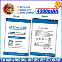 LOSONCOER 4300mAh BP-4L BP 4L BP4L Battery For Nokia E61i E63 E90 N97 N810 E95 E71 6650F E72 E52 Mobile Phone Battery