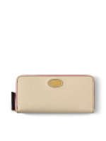 กระเป๋าสตางค์ซิปใส่บัตร 8 ช่อง รุ่น Mulberry Plaque สี Eggshell-Coral Orange