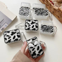 Fashion Zebra Cow Pattern Transparent Earphone Case For Airpods 3 Wireless Earphone Cover For Airpods Pro 2 1 Soft Silicone Box