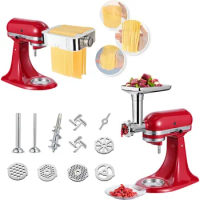 Meat Grinder &amp; Pasta Maker Attachment for ALL Stand Mixers,Kitchen Aid Mixer Accessories Includes Metal Meat Grinder