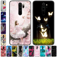 Soft Silicone Cover For Redmi Note 8 Pro Case Landscape Flowers Phone Cases for Xiaomi Redmi Note 8 Pro Covers Black TPU Bumpers