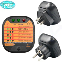 Tester Leakage Detector RCD Function US/EU Plug Electric Circuit Polarity Voltage Detector Wall Plug Breaker Finder