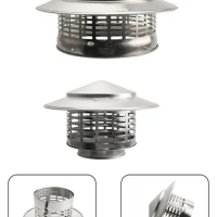75/110/160/200mm Stainles Steel Chimney Cap For Exterior Wall Roof Pipe Exhaust Vent Chimney Exhaust Hood Air Outlet Chimney Cap