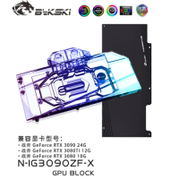 Bykski GPU Water Block for IGame Geforce RTX 3090/3080/3080ti Graphic Card with Backplate,VGA Copper Cooler,N-IG3090ZF-X