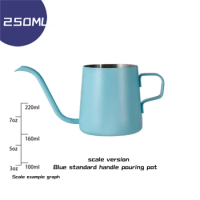 250ml coffee pot stainless steel long narrow mouth coffee pot gooseneck pot hand drip pot laser scale pour coffee tea pot