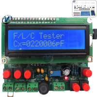 Capacitor Tester DIY Kit Set Digital LCD Display Inductance Meter Frequency Component Tester 0.1μH-1H Component Tester Capacitor