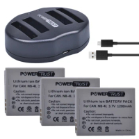 3Pcs 1200mAh NB-4L NB 4L NB4L Battery + USB Dual Charger for Canon IXUS 60 65 80 75 100 I20 110 115 120 130 IS 117 220 225 HS
