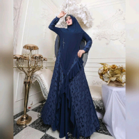 Gamis Annisa Syari by ASM | Gamis Syari Premium Brukat mix Ceruty Babydoll
