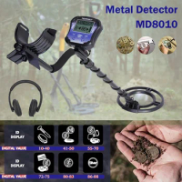 MD8010 Metal Detectors Waterproof Professional Higher Accuracy Gold Detector with LED Display Advanced DSP Chip 10" Search Coil