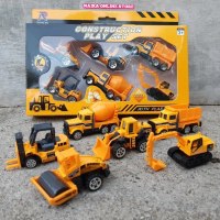 Mainan Diecast Konstruksi Play Set 6 Pcs Mobil Truk Excavator Bahan Besi Metal SNI Kualitas Terjamin
