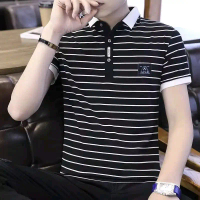 Polo Shirt Pria Business Formal Casual Cotton CVC Hitam Kain