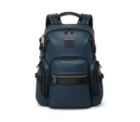 TUMI Alpha Bravo Navigation Backpack Bag - Tas Ransel Pria - Navy Coated Canvas