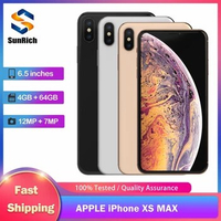 Original Apple iPhone XS Max 4G SmartPhone NFC Face ID 6.5" 4GB RAM 64/256/512GB ROM 12MP+7MP 4K@60fps Hexa-Core Mobile Phone