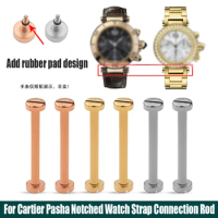 For Cartier Pasha Notched Watch Strap Stainless Steel Connection Rod Men's and Women's Watch Screw Rod Watch Accessories 19*6MM