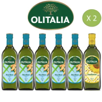 【Olitalia奧利塔】玄米油x10+葵花油x2(1000mlx 12 瓶-禮盒組)
