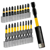 Set Bit Pemutar Skru Torx Berongga 20/21PCS T6-T40 untuk Kerja Kayu