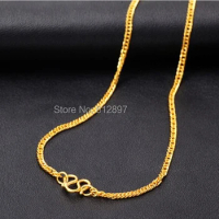 Hot sale Pure 999 24K Yellow Gold Necklace / Curb Link Chain Necklace