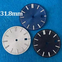 Silver Nails/rose Nails Watch Dial 31.8Mm,Silvery White/black/blue Dial,For NH35 Automatic Watch Movement, 31.8Mm Dial NH35