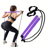Pilates Bar Kit with Resistance Bands,Pilates Bar with Stackable Bands Workout Equipment for Legs,Hip,Waist and Arm Exercise