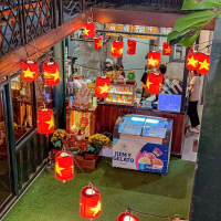 [Giấy - Hình Trụ ống ] Đèn lồng Đỏ SAO VÀNG trang trí nhà hàng,quán cà phê,trường học,khai giảng,lễ 