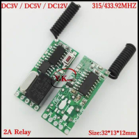 DC3V 3.3V 3.7V 4.2V 5V 12V 2A Relay Mini Remote Switch Rx only ASK Smart Home Broadlink RF App wireless Switch NO COM NC Contact