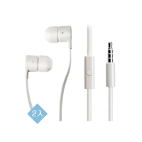 【HTC 宏達電】2入組 原廠聆悅MAX300 立體聲入耳式扁線 3.5mm耳機 - 白