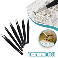 ESD Anti-static Stainless Steel Precision Tweezers Straight Bend Tweezers Industrial Electronic Repair Tools Tweezers Hand Tools