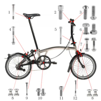 TWTOPSE Bicycle Titanium Bolts Screws Set For Brompton 2014 2017Titanium Folding Bike Brake Fixing Seatpost Clamp Headset Bolts