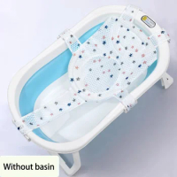 Bathroom newborn bath net suspension mat non-slip baby bath mat length adjustable bathtub bracket baby bath recliner seat