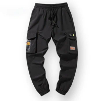 Cargo Pants Men's Jogger Pants Men's Casual Pants Loose Sports plus Size Multi-Pocket Cropped Pants Men hip hop cargo pants
