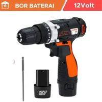 Bor Portable 12V Bor Tangan Lengkap Dengan 2 Buah Batrai Bor Aotuo bor listrik 10mm buat bor tembok