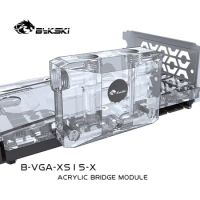 Bykski B-VGA-XS15-X, Change Direction L-type GPU Block Bridge, Acrylic Bridge Module, For Bykski's GPU Water Block Refit
