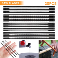 20pcs Jig Saw Blades 24TPI Pin End Pinned Scroll Coping Saw Blades Carbon Steel Saw Blade Woodworking Cutting Wood Plastic