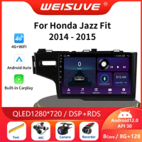 2 Din Android 13 For Honda Jazz 3 2015 - 2020 Fit 3 GP GK 2013-2020 Car Radio Multimedia Player GPS Navigation Carplay autoradio