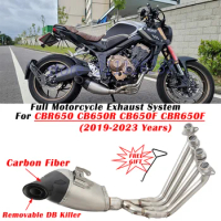 For CB650R CBR650R CB650F CBR650F CB CBR 650 2019 - 2023 Motorcycle Exhaust Full System Modify Muffler Front Link Pipe DB Killer