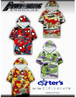 Carter Jaket Kaos Hoodie tangan pendek karakter marvel