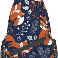 Fox Sling Bag Chest Bag Daypack Crossbody Sling Backpack for Travel Sports Running Hiking