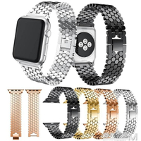 適配applewatch5蘋果iwatch2/3/4代魚鱗紋金屬錶帶42mm三星S3手錶 免運開發票