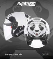 KYT KYOTO RANGER 2.0 Helm Half Face - White Leopard Panda - Visor Clear L White Leopard Panda - Viso