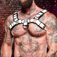 Men Harness Leather Chest Fetish Men Gay Adjustable Sexual Body Bondage Cage Harness Belts Rave Gay Clothing for Night Clubwear