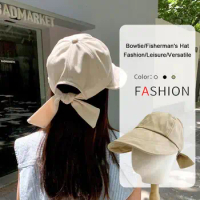 2024 Summer Wide Brim Hat Foldable Outdoor Beach Bucket Adjustable Ponytail Uv Caps Visors Women Hats Hat B0w6