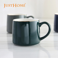 【Just Home】金奢色釉陶瓷馬克杯300ml 綠色(杯子 陶瓷杯 馬克杯)
