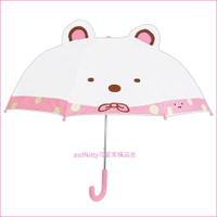 asdfkitty*角落生物 白熊 造型兒童雨傘/直立傘-安全透視窗-47公分-日本正版商品