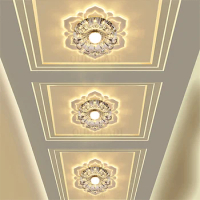 LED aisle lights corridor flower-shaped crystal spotlights downlights embedded ceiling lamp home living room decor lighting
