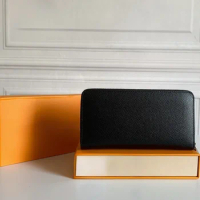 Classic Luxury Designer Men's Handheld Wallet Leather Men's Zipper Wallet Men's Fashion Canvas Wallet