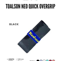 TOALSON GRIP BADMINTON | NEO QUICK| PEGANGAN RAKET TENNIS / BADMINTON | PADEL ORIGINAL Black