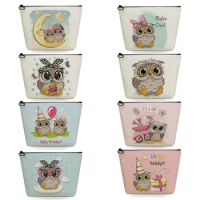 Pencil Cases Fashion Trend New Travel Toiletry Bags High Quality Makeup Organizer Cute Owl Graphic Printed Women's Cosmetic Bag