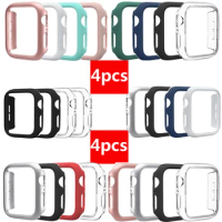 4Pcs Case For Apple Watch Series 7 8 41mm 45mm 40mm Cover PC Protection For iWatch Series 6 5 4 38mm 42mm Bumper Case No Screen