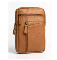 Tas Dompet Selempang Pinggang Slingbag HP Smartphone Gadget Kulit Pria Mocca