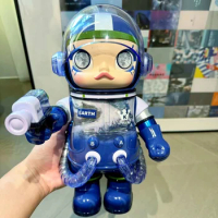 Molly Planet Series MEGA Space Molly 400% Action Figure Doll Gradient Color Blue Monochromes Style Designer Toys Decoration